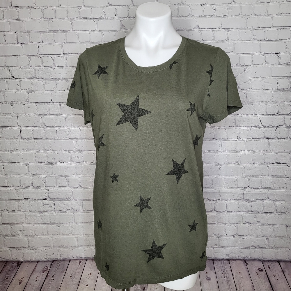 GAP Olive Green and Black Stars T-Shirt Size XL